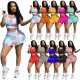 Women's fashion casual sexy letter slim sports vest culottes two-piece suit MW8312