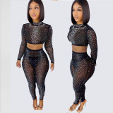 Sexy Slim Hot Rhinestone Hot Two Piece Set UK2239