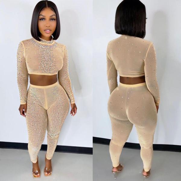 Sexy Slim Hot Rhinestone Hot Two Piece Set UK2239
