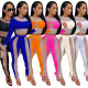 Women's new round neck long-sleeved top with pencil pants slim pants CY9084
