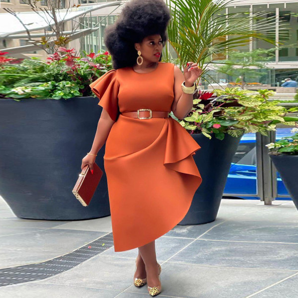 Sexy solid color stitching dress nightclub skirt SS10076