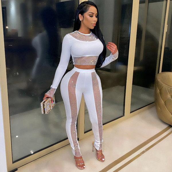 Women's new round neck long-sleeved top with pencil pants slim pants CY9084