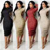 Sexy European and American halter sequin dress nightclub clothes A7213