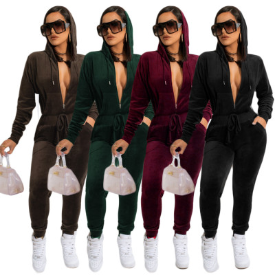 Korean velvet sexy fashion two-piece women's suit F162