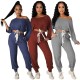 Autumn and winter models hot-selling multi-color casual loose rowan two-piece suit W9324 