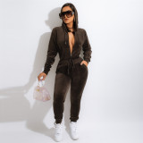 Korean velvet sexy fashion two-piece women's suit F162