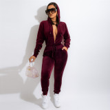 Korean velvet sexy fashion two-piece women's suit F162
