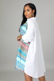 Autumn and winter fashion and refreshing positioning printing long-sleeved shirt dress for women W9321