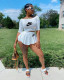 Women's summer sporty one-shoulder top, rompers and short skirt, solid color two-piece suit HY8022