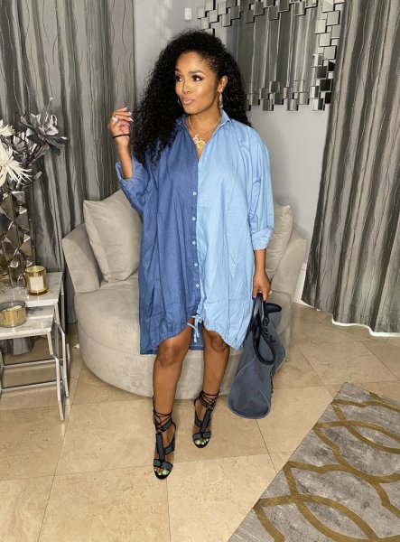 2021 autumn and winter hot sale ladies over size loose denim shirt skirt irregular denim skirt G0422