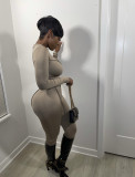 Women's Fall and Winter Fashion Slim Two-piece Solid Color Set A5284