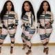 Fashion suit women fashion printed two-piece trouser suit Y71133