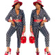 Fashion printed two-piece jacket suit Y71130