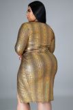 5XL fat woman fat woman cross-border plus size women's V-neck pit strip long skirt short skirt dress XM7006