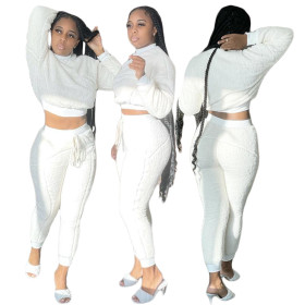 New style plush double-sided velvet stitching fashion women's two-piece suit F157