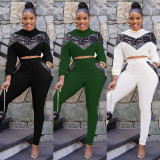 Women's Drawstring Sequins Fashion Sexy 2 Piece Set Women SZ8191