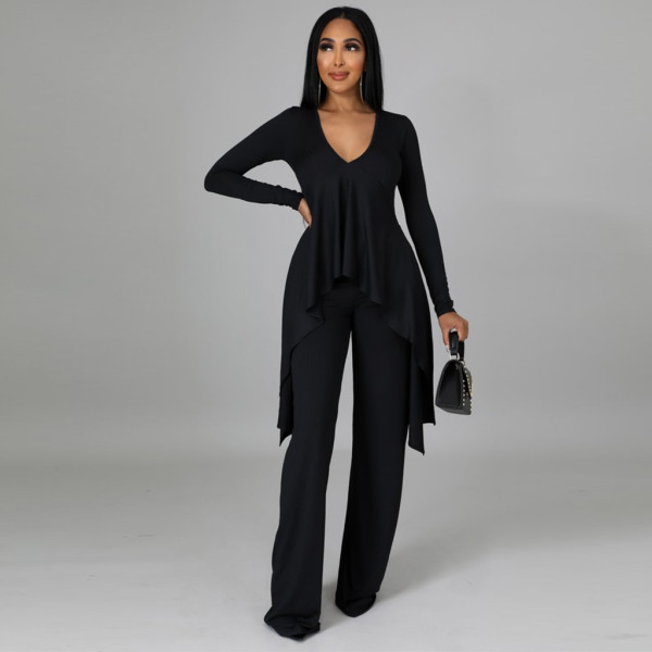 Two ways to wear pit strip V-neck sexy two-piece fashion women's suit F158