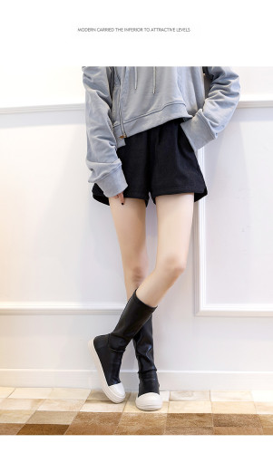 Below the knee length boots for women in large sizes, versatile and minimalist elastic