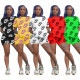 Letter print two-piece short sleeve sports suit R8889
