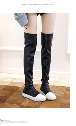 Over the knee length boots for women in large sizes, versatile and minimalist elastic