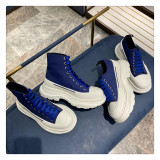 Canvas High Top 2021 New Sponge Cake Thick Bottom Increased Small White Shoes Women's Casual Sports Women's Daddy Shoes S620875045738