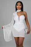 Sexy European and American big-name mesh hot-drilled tight-fitting dress SK2242