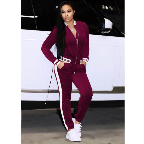 Velvet two-piece suit 6506