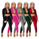 Women's neckline deep V lace sexy autumn and winter suit solid color velvet slim women's two-piece suit W8265