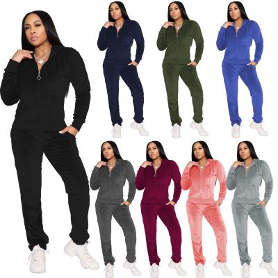 Autumn and winter velvet two-piece suit 6501