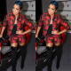 Women's autumn and winter new fashion and personality printing two-piece suit LS6378