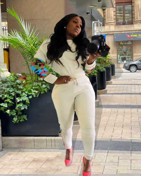 Sweater suit women autumn and winter 2021 color matching fashion round neck loose casual sportswear two-piece suit QY5093