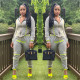 Hooded cardigan casual fashion sports two-piece suit LS6373