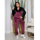 Velvet two-piece suit 6505