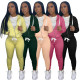 Women's autumn and winter twill sweater fabric sports two-piece suit L273