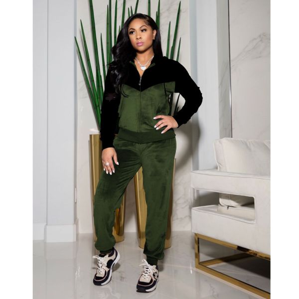 Velvet two-piece suit 6505
