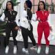 Fashion women's sports color-blocking threaded two-piece suit, stitching long-sleeved baseball uniform, contrast suit DD6666