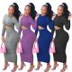 New autumn and winter dress women's ruffled bow long sleeve dress F88391