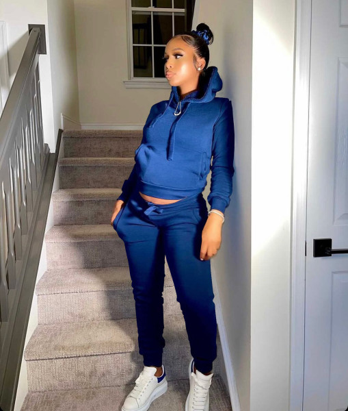 Autumn and winter plus velvet sweatshirt sports and leisure suit L274