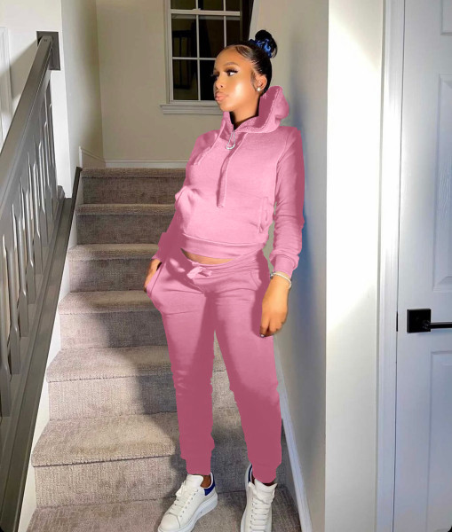 Autumn and winter plus velvet sweatshirt sports and leisure suit L274