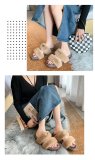 Hairy slippers women 2021 new autumn and winter wear hollow women's cotton slippers popular fairy slipper S656787683343