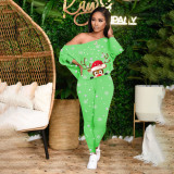 Christmas element printing home casual suit LY054