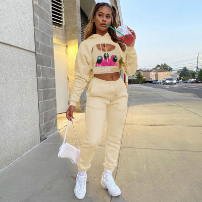 Fleece drawstring hoodie, cotton vest, jogging pants three-piece suit CQ152