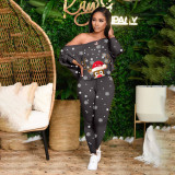 Christmas element printing home casual suit LY054