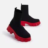 Couple socks shoes women 2021 autumn and winter new thick-soled casual large size net red knitted short boots women cross-border large size shoes S657498643582