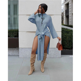 Pure color ethnic style hedging temperament commuter bust solid color mid-waist strappy dress GT9954