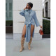 Pure color ethnic style hedging temperament commuter bust solid color mid-waist strappy dress GT9954