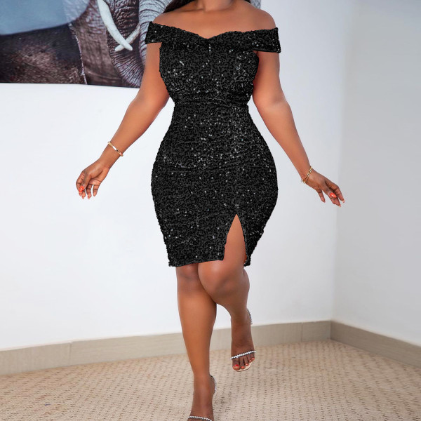 Women's prom dress evening gown elegant sexy sequin dress women S390213