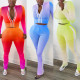 Casual stand-up collar jacket side stripe stitching long-sleeved trousers two-piece women S390205