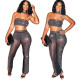 Women's Prom Dress Elegant Sexy Hot Rhinestone Wrapped Chest Straight Pants Set Women S390229