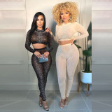 Women's ball gown evening dress elegant sexy hot drilling pencil pants suit women S390228